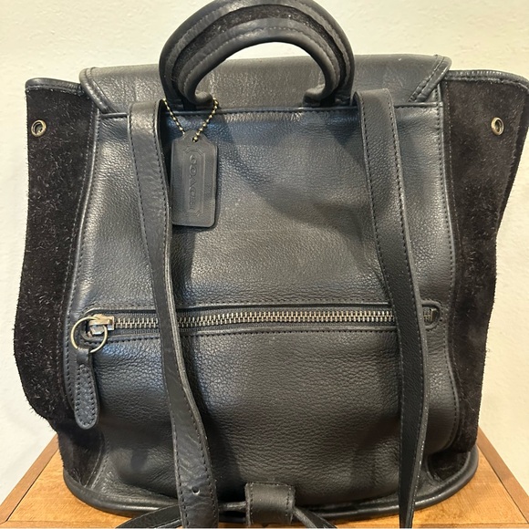 RARE Vintage Coach Berkeley Convertible Backpack Reverse Suede & Black Leather - Picture 8 of 10